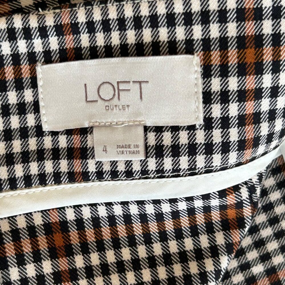 LOFT Business Casual Plaid Print Skirt - Size 4 - Picture 6 of 7